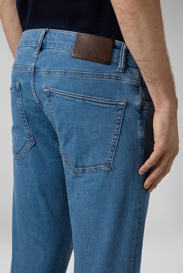 Pull Pal Zileri Denim 5 tasche effetto delavè In Vendita