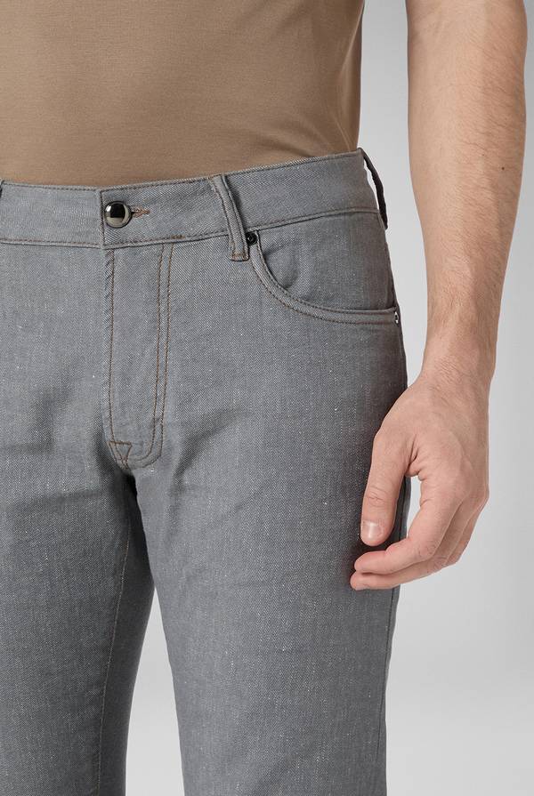 Pull Pal Zileri Denim 5 tasche effetto lino Moda