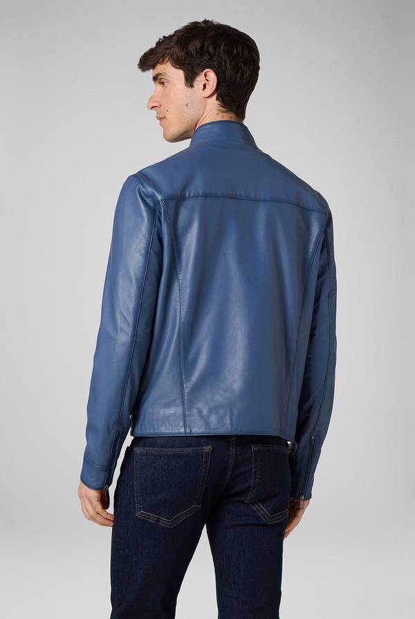 Pull Pal Zileri Biker in nappa color anice Vendita calda