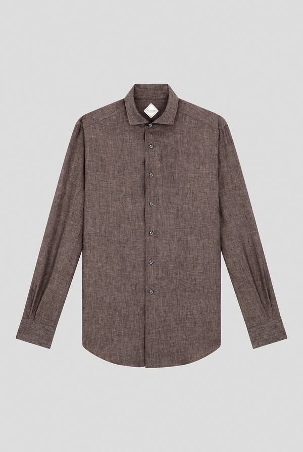 Pull Pal Zileri Camicia in lino marrone Saldi