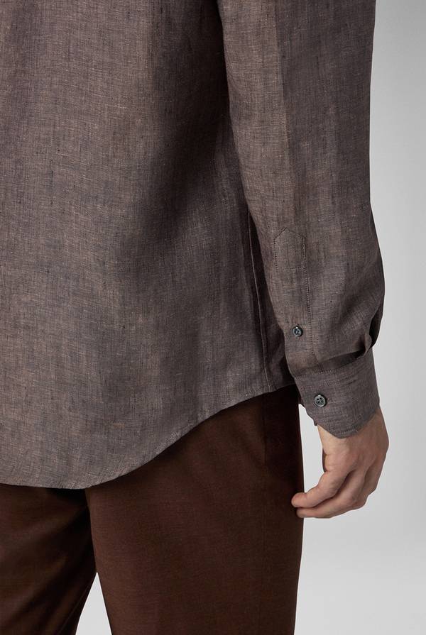 Pull Pal Zileri Camicia in lino marrone Saldi