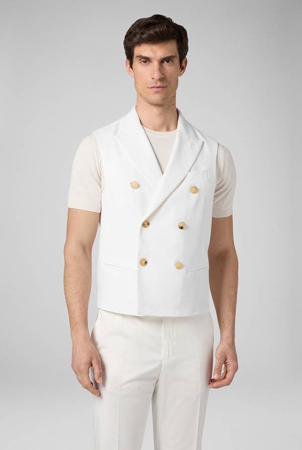 Pull Pal Zileri Gilet doppiopetto bianco con macro bottoni Italy