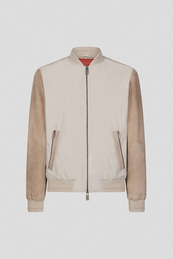 Pull Pal Zileri Bomber beige in nylon e suede In Linea
