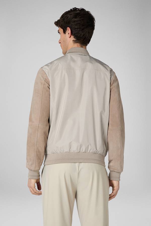 Pull Pal Zileri Bomber beige in nylon e suede In Linea