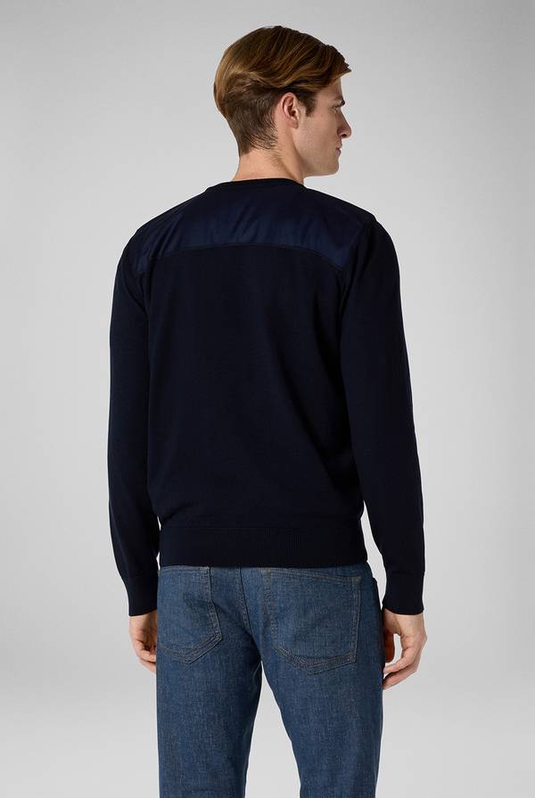 Pull Pal Zileri Girocollo in lana con dettagli in nylon Spedizione Gratuita