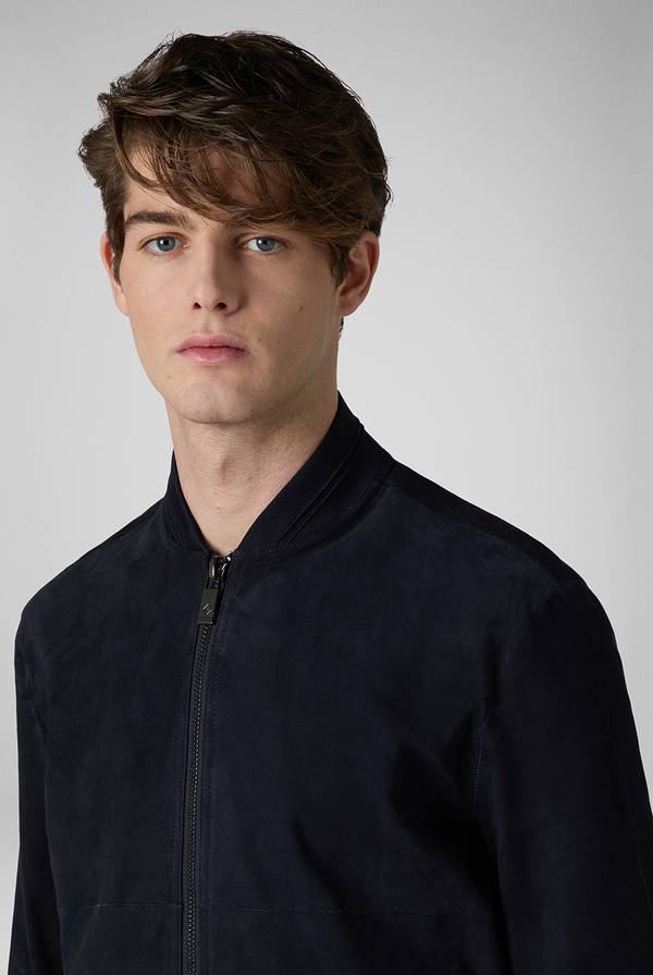 Pull Pal Zileri Bomber in suede blu navy Acquista Ora