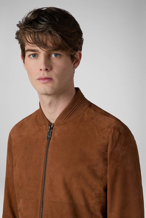 Pull Pal Zileri Bomber in suede marrone Promozione Limitata