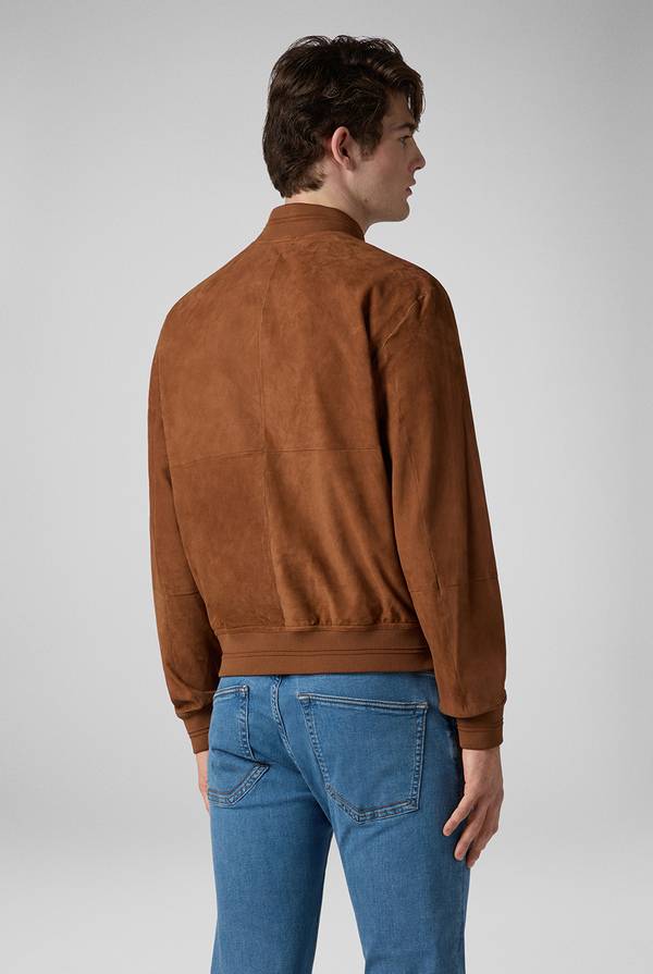 Pull Pal Zileri Bomber in suede marrone Promozione Limitata