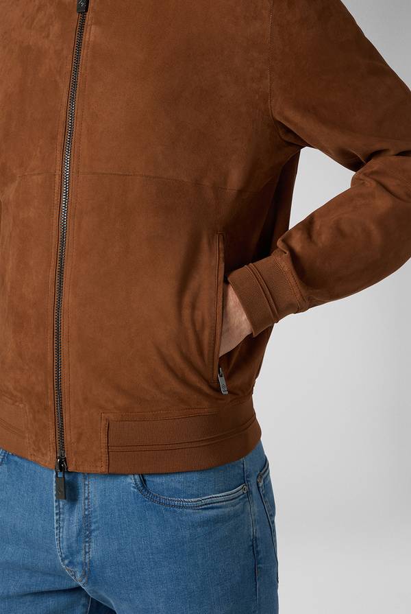 Pull Pal Zileri Bomber in suede marrone Promozione Limitata