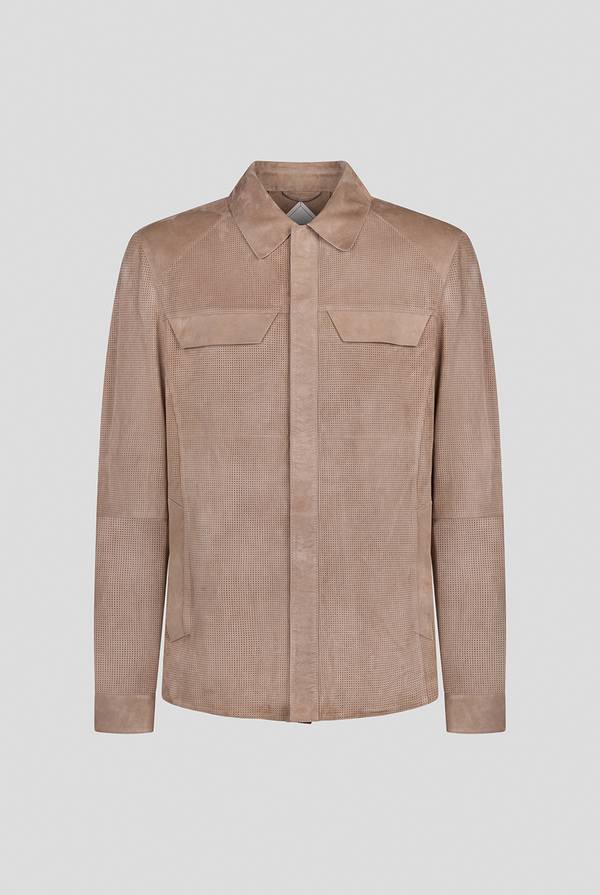 Pull Pal Zileri Overshirt in suede e nappa micro perforata