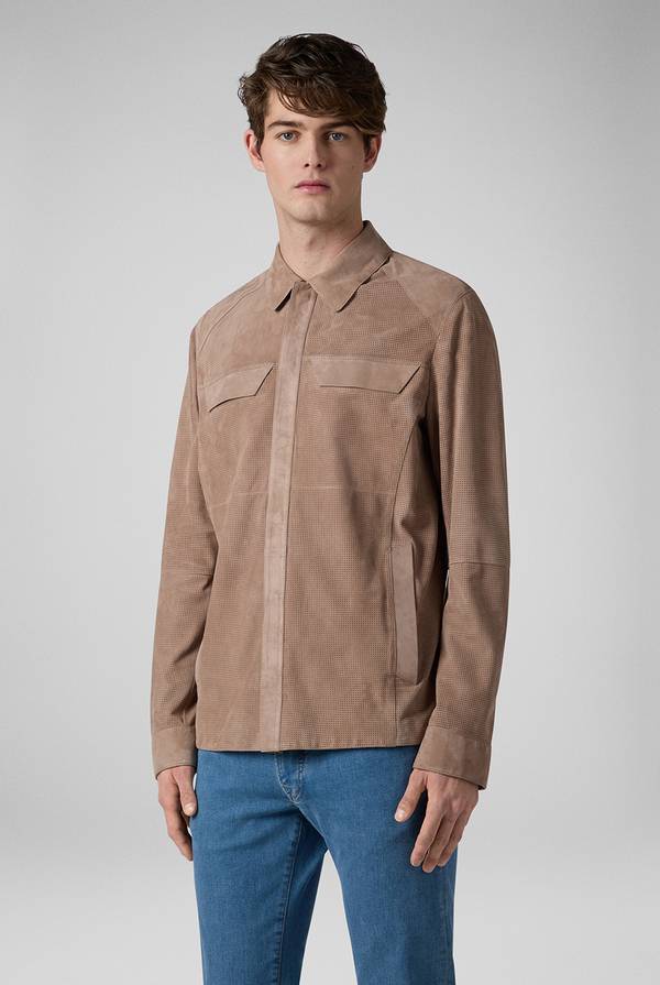 Pull Pal Zileri Overshirt in suede e nappa micro perforata Sottocosto