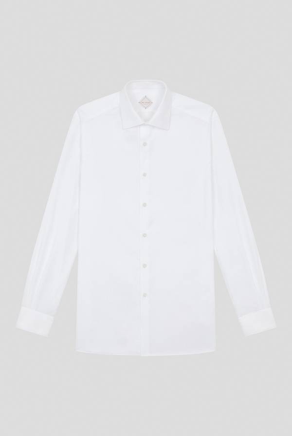Pull Pal Zileri Camicia bianca in cotone con micro struttura Sconto