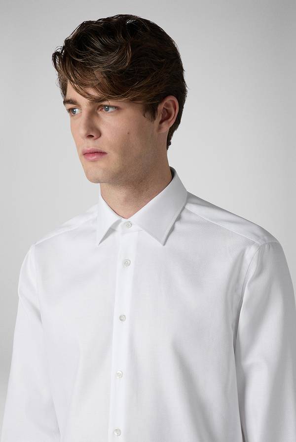 Pull Pal Zileri Camicia bianca in cotone con micro struttura Sconto