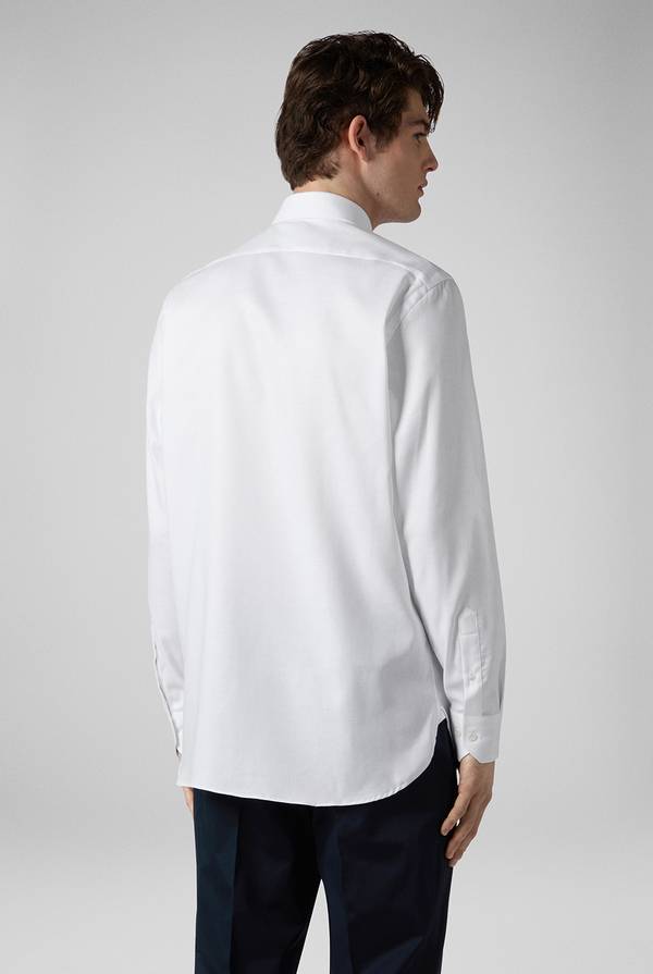 Pull Pal Zileri Camicia bianca in cotone con micro struttura Sconto
