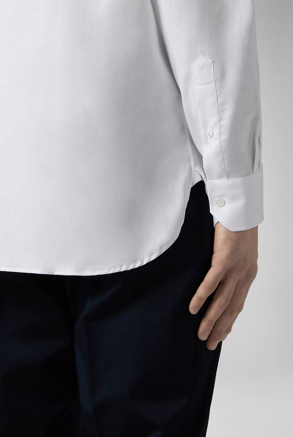 Pull Pal Zileri Camicia bianca in cotone con micro struttura Sconto