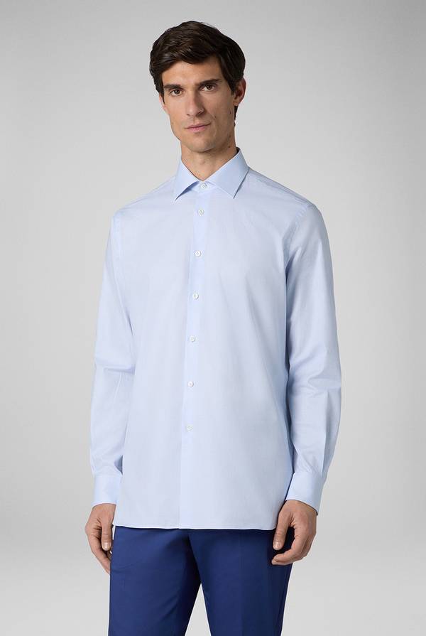 Pull Pal Zileri Camicia azzurra con micro struttura Saldi