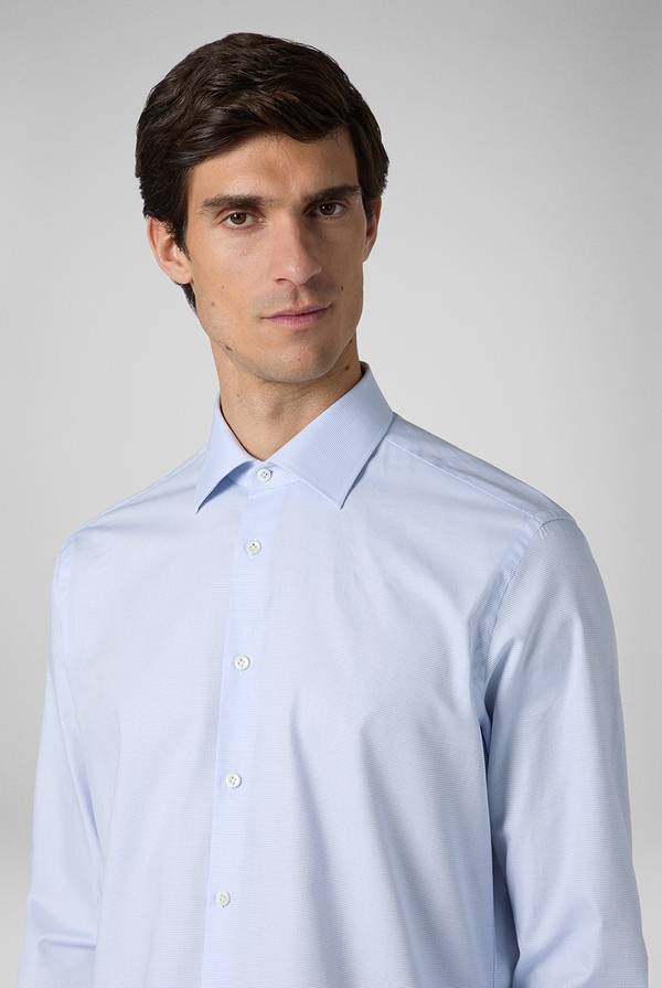 Pull Pal Zileri Camicia azzurra con micro struttura Saldi