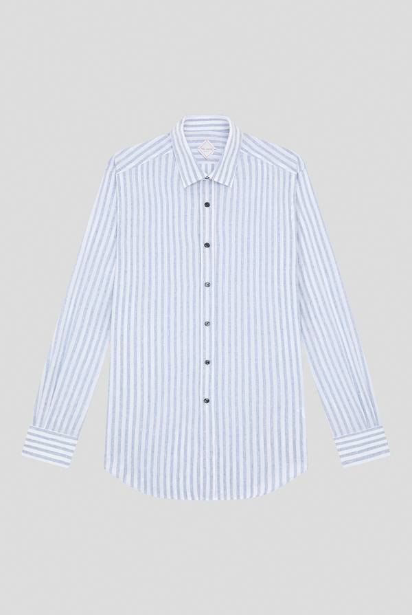 Pull Pal Zileri Camicia a macro righe bianche e azzurre Vendite Flash