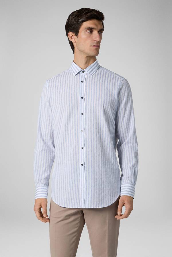 Pull Pal Zileri Camicia a macro righe bianche e azzurre Vendite Flash
