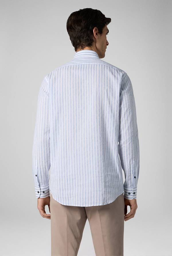 Pull Pal Zileri Camicia a macro righe bianche e azzurre Vendite Flash