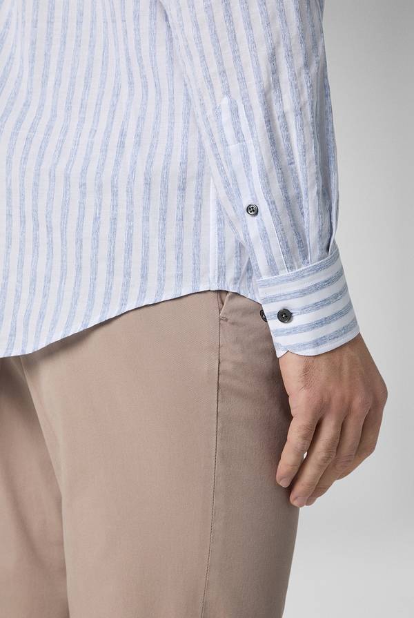 Pull Pal Zileri Camicia a macro righe bianche e azzurre Vendite Flash