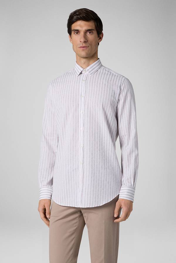 Pull Pal Zileri Camicia a macro righe bianche e azzurre Negozio
