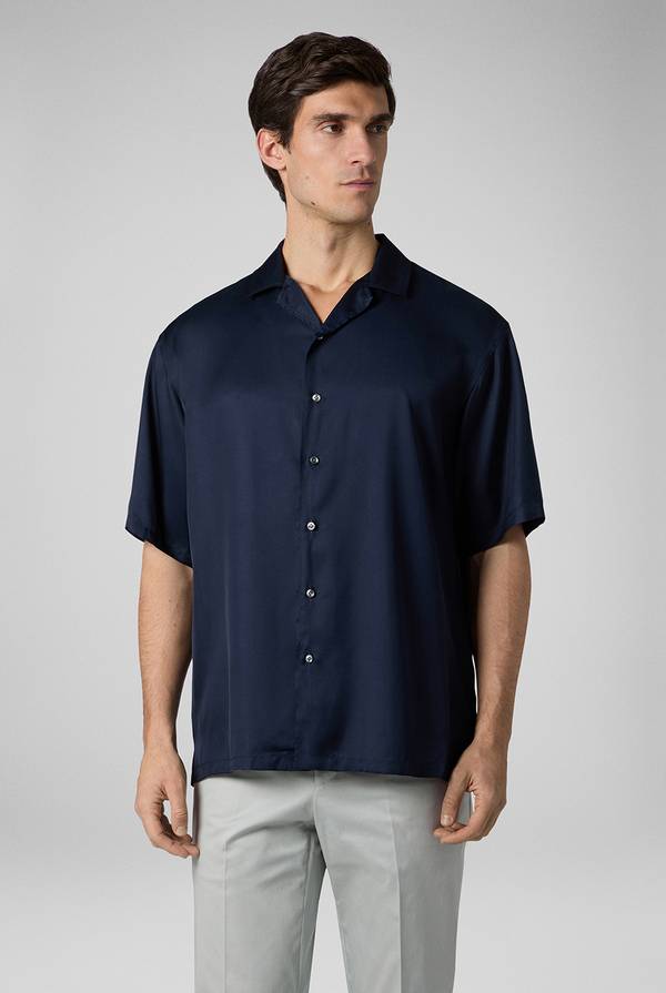 Pull Pal Zileri Camicia bowling blu navy Nuova