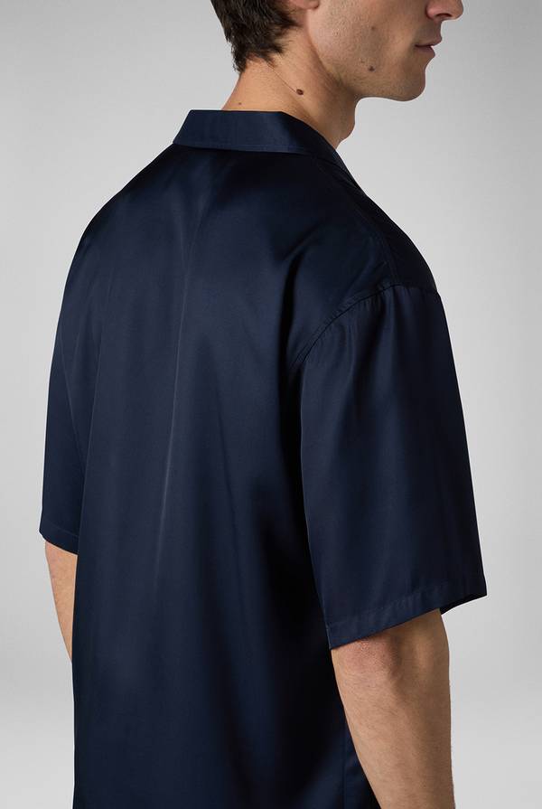 Pull Pal Zileri Camicia bowling blu navy Nuova