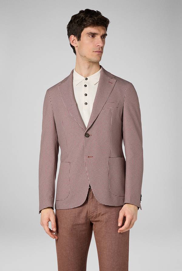 Pull Pal Zileri Giacca Effortless in jersey con motivo pied de poule Convenienza
