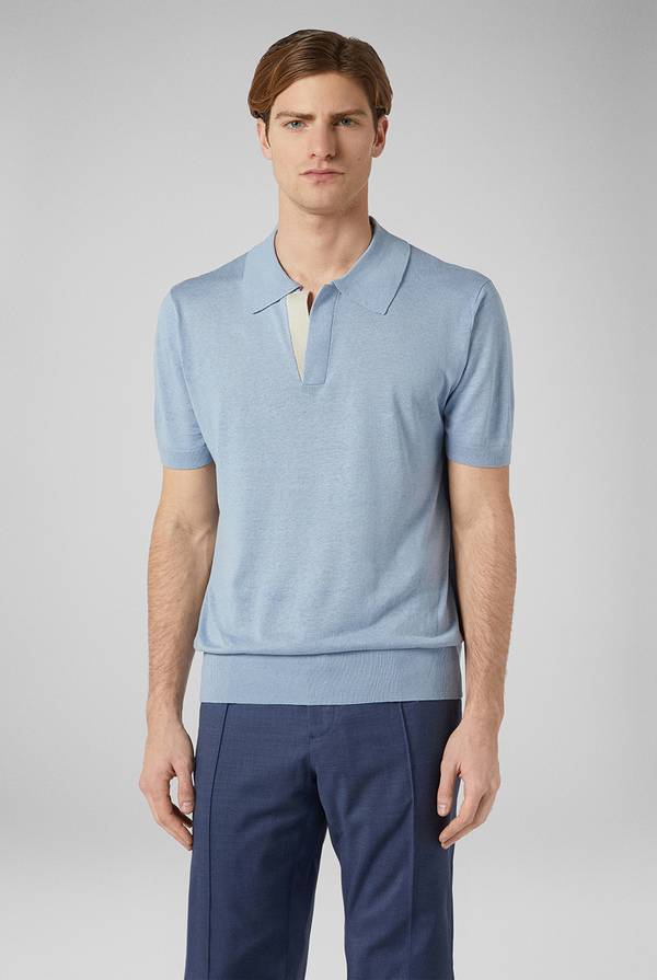 Pull Pal Zileri Polo in maglia di lino e seta Pezzi Unici