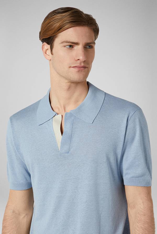 Pull Pal Zileri Polo in maglia di lino e seta Pezzi Unici