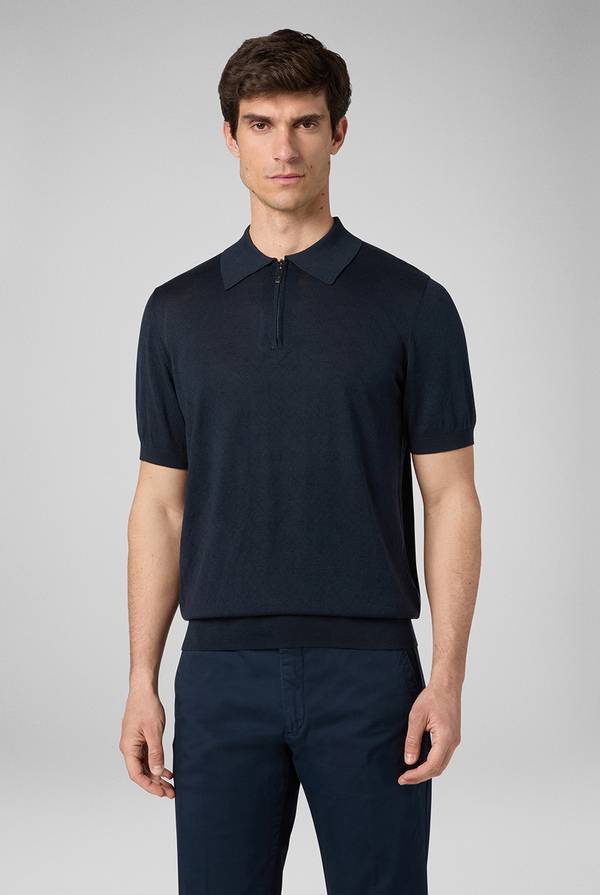 Pull Pal Zileri Polo jacquard con monogramma pz Soddisfazione Garantita
