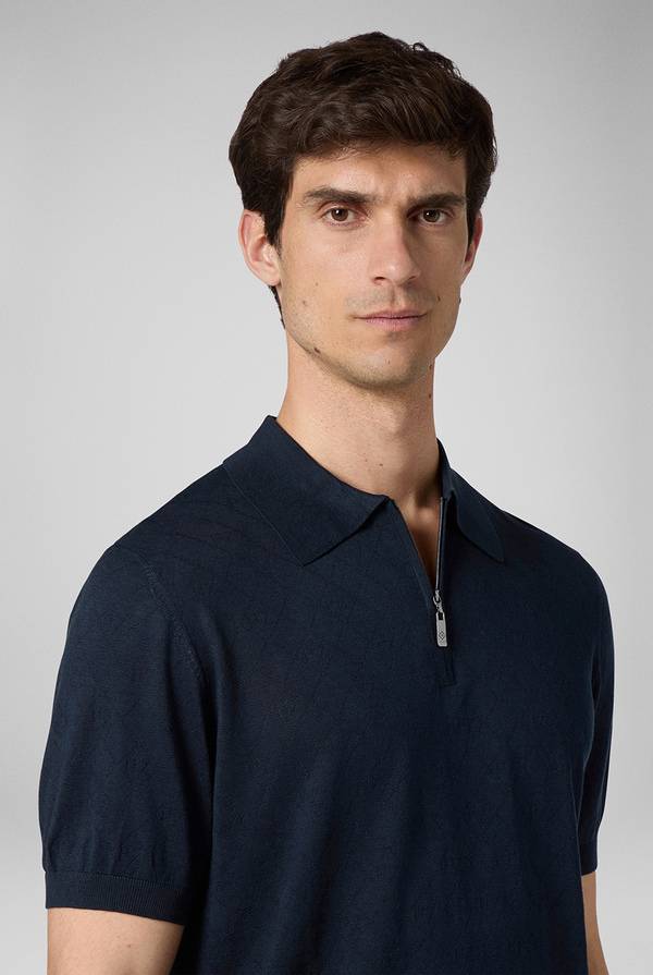 Pull Pal Zileri Polo jacquard con monogramma pz Soddisfazione Garantita