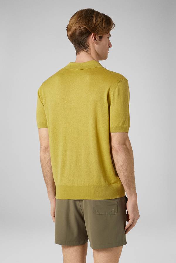 Pull Pal Zileri Polo in maglia di lino e seta color senape Sconto