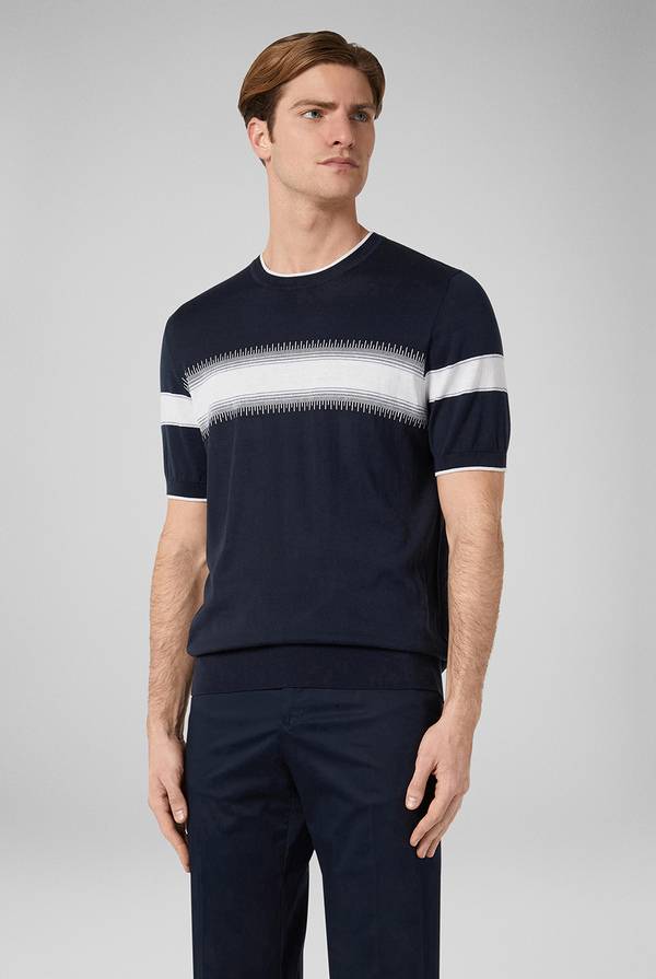 Pull Pal Zileri Maglia girocollo in seta e cotone Offerta
