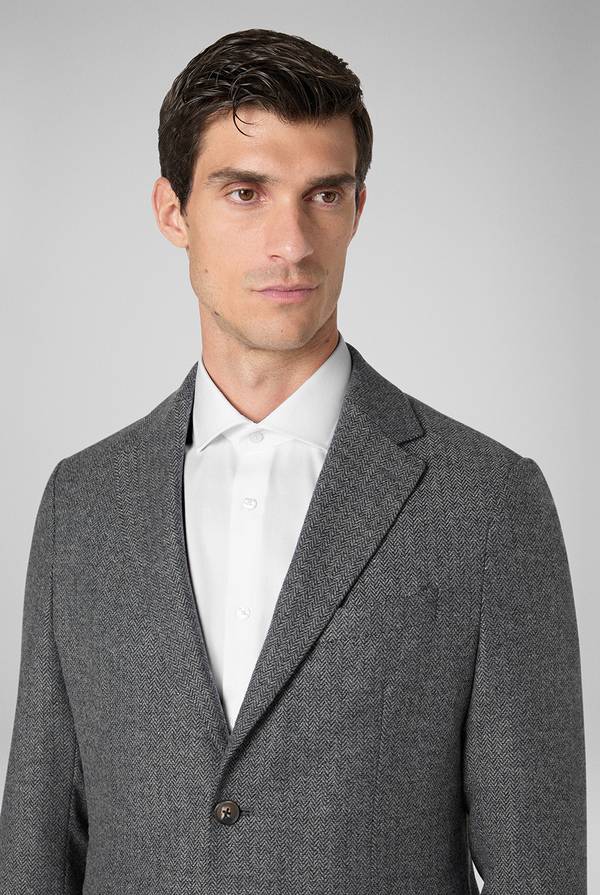 Pull Pal Zileri Giacca in lana tecnica con motivo spina di pesce Italy