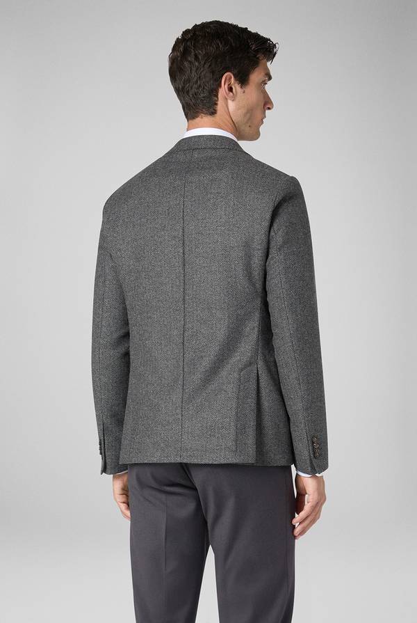 Pull Pal Zileri Giacca in lana tecnica con motivo spina di pesce Italy