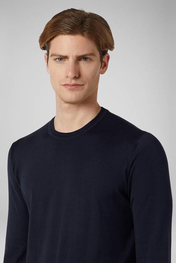 Pull Pal Zileri Girocollo in maglia con dettagli verde laguna Fino Al -60%