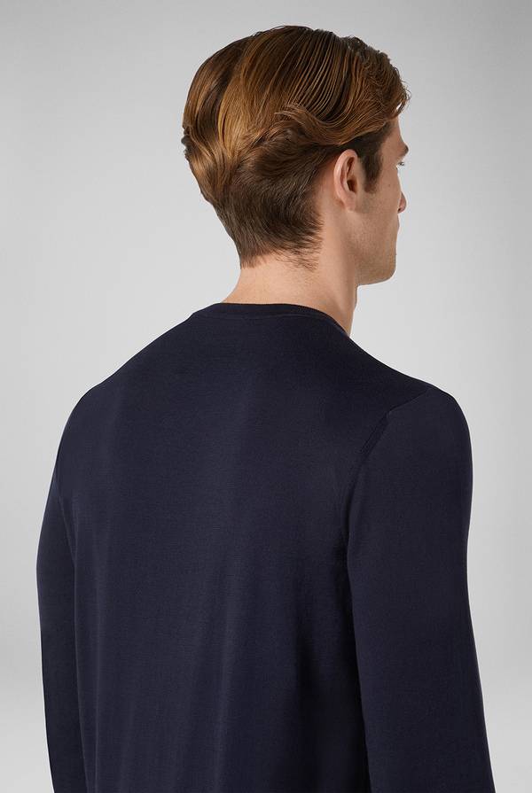 Pull Pal Zileri Girocollo in maglia con dettagli verde laguna Fino Al -60%
