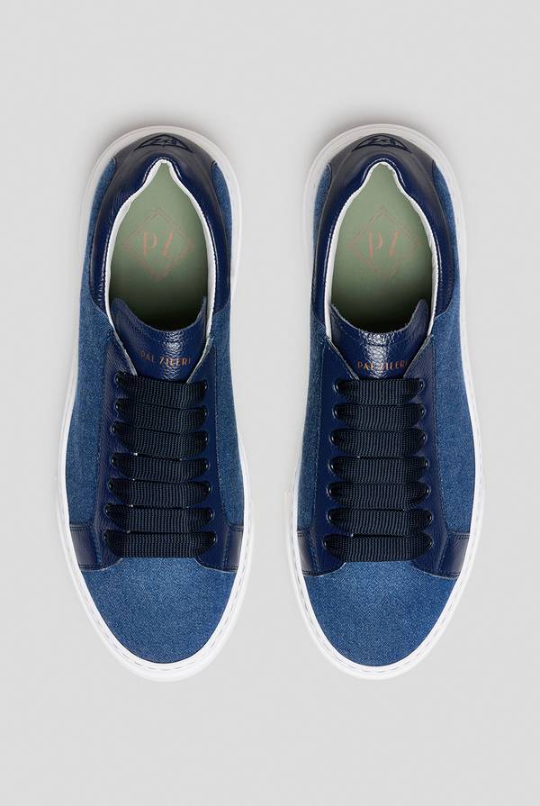 Pull Pal Zileri Sneakers in Denim Vendita Calda