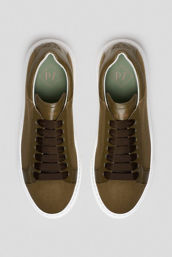 Pull Pal Zileri Sneakers in tela di cotone con dettagli in pelle Vendita Economica