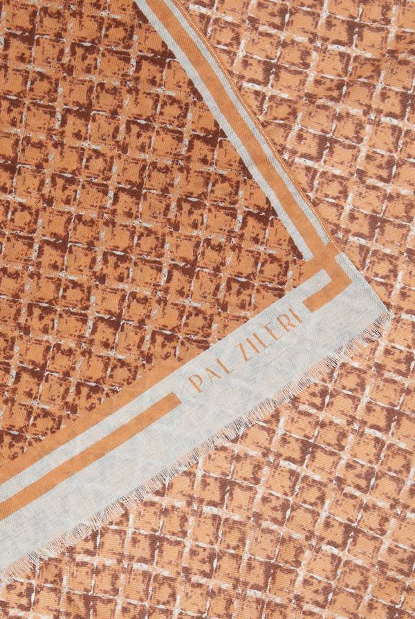 Pull Pal Zileri Sciarpa in modal e lana con fantasia geometrica Nuova