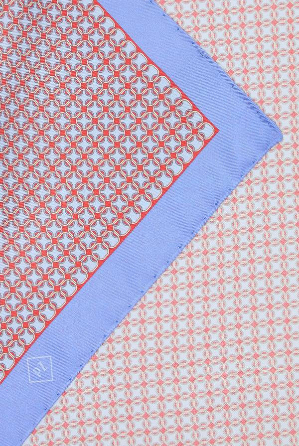 Pull Pal Zileri Pochette in seta stampata con piping a contrasto Pezzi Unici