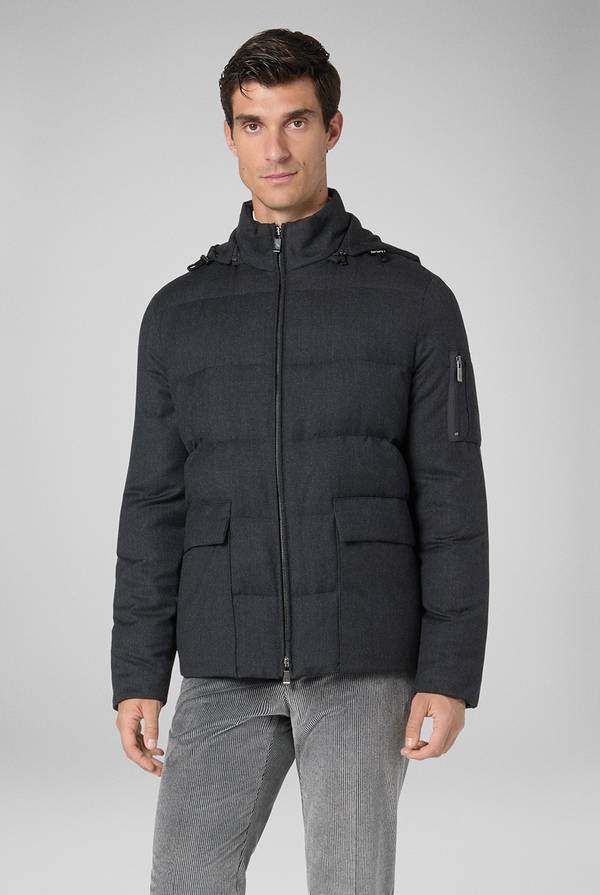 Pull Pal Zileri Bomber in pura lana con cappuccio removibile In Saldo