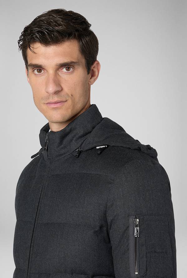 Pull Pal Zileri Bomber in pura lana con cappuccio removibile In Saldo