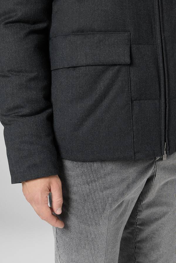 Pull Pal Zileri Bomber in pura lana con cappuccio removibile In Saldo