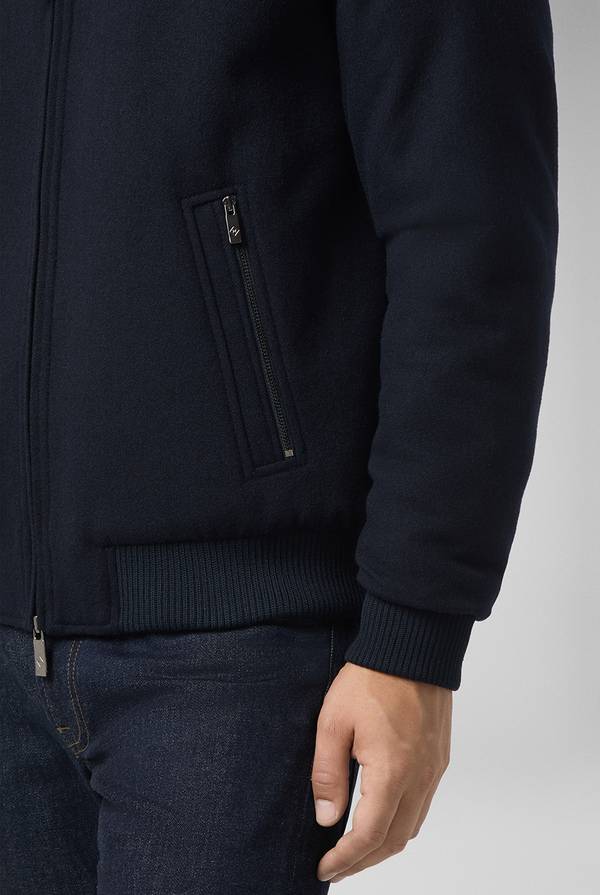 Pull Pal Zileri Bomber in lana tecnica con finiture in maglia a contrasto Moda