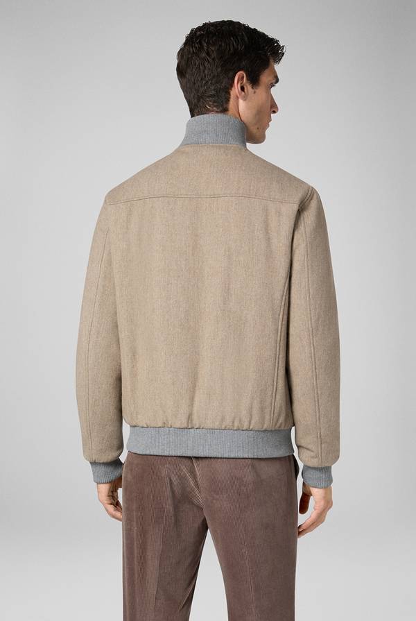 Pull Pal Zileri Bomber in lana tecnica con finiture in maglia a contrasto Italy
