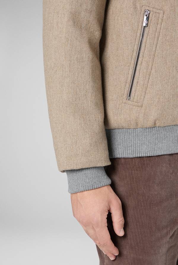 Pull Pal Zileri Bomber in lana tecnica con finiture in maglia a contrasto Italy