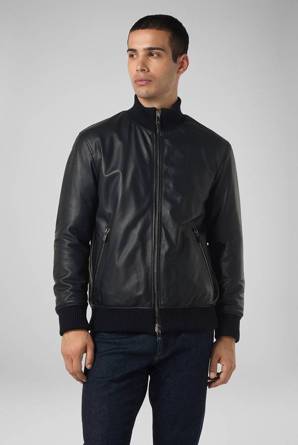Pull Pal Zileri Bomber in pelle con colletto stand up Promozione Limitata